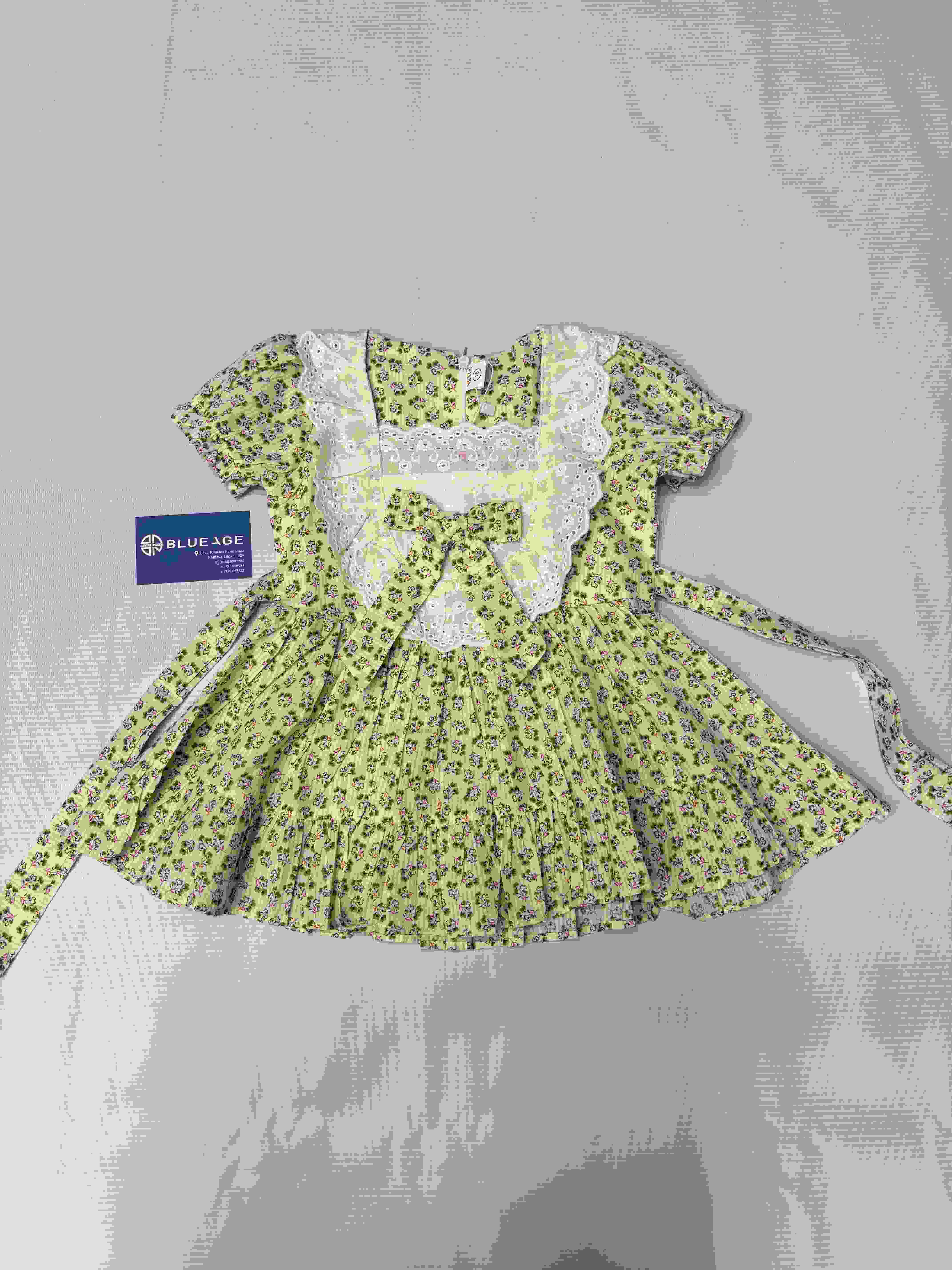 baby frock with front bow tie