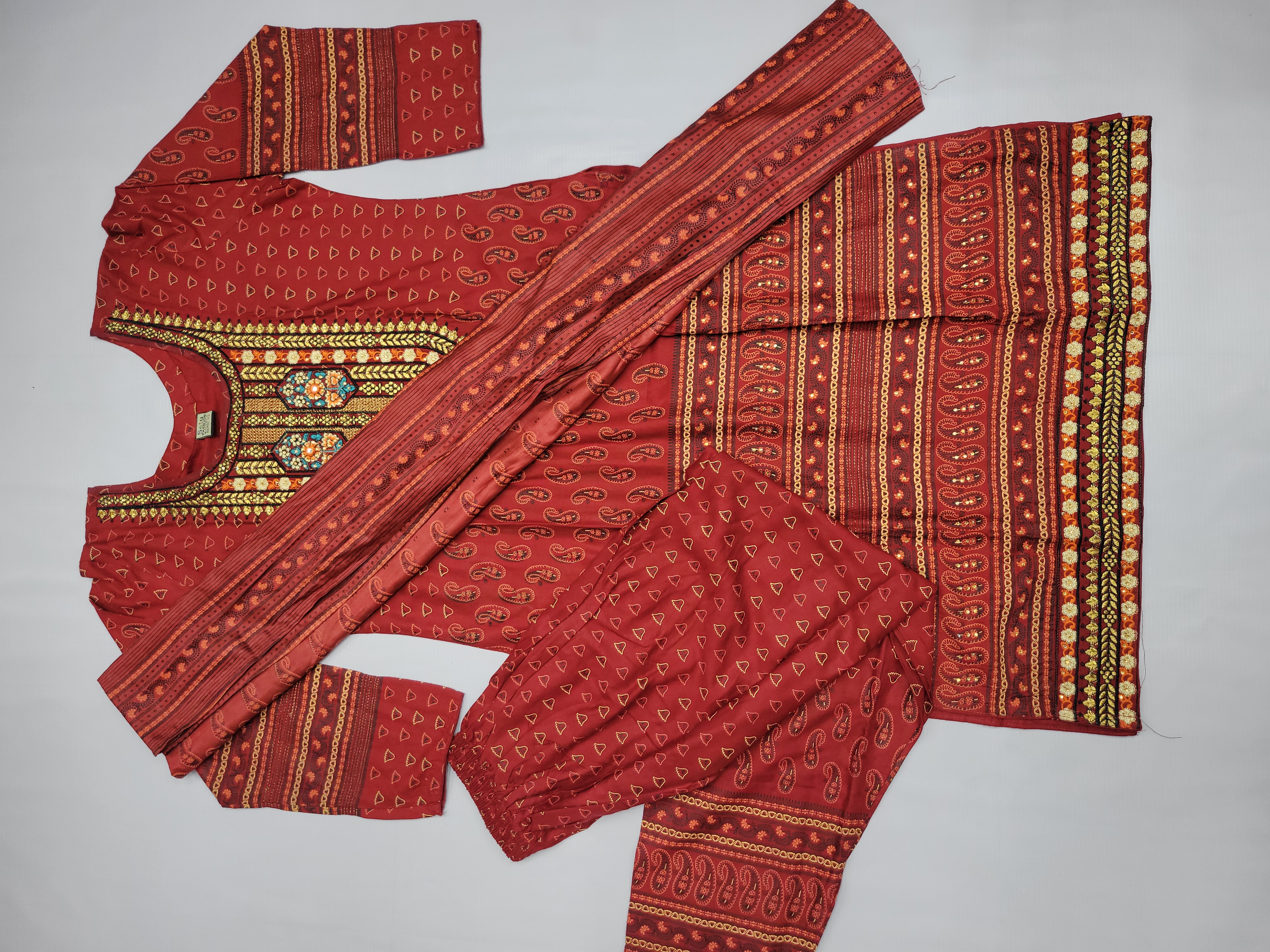 Ready made three piece cotton