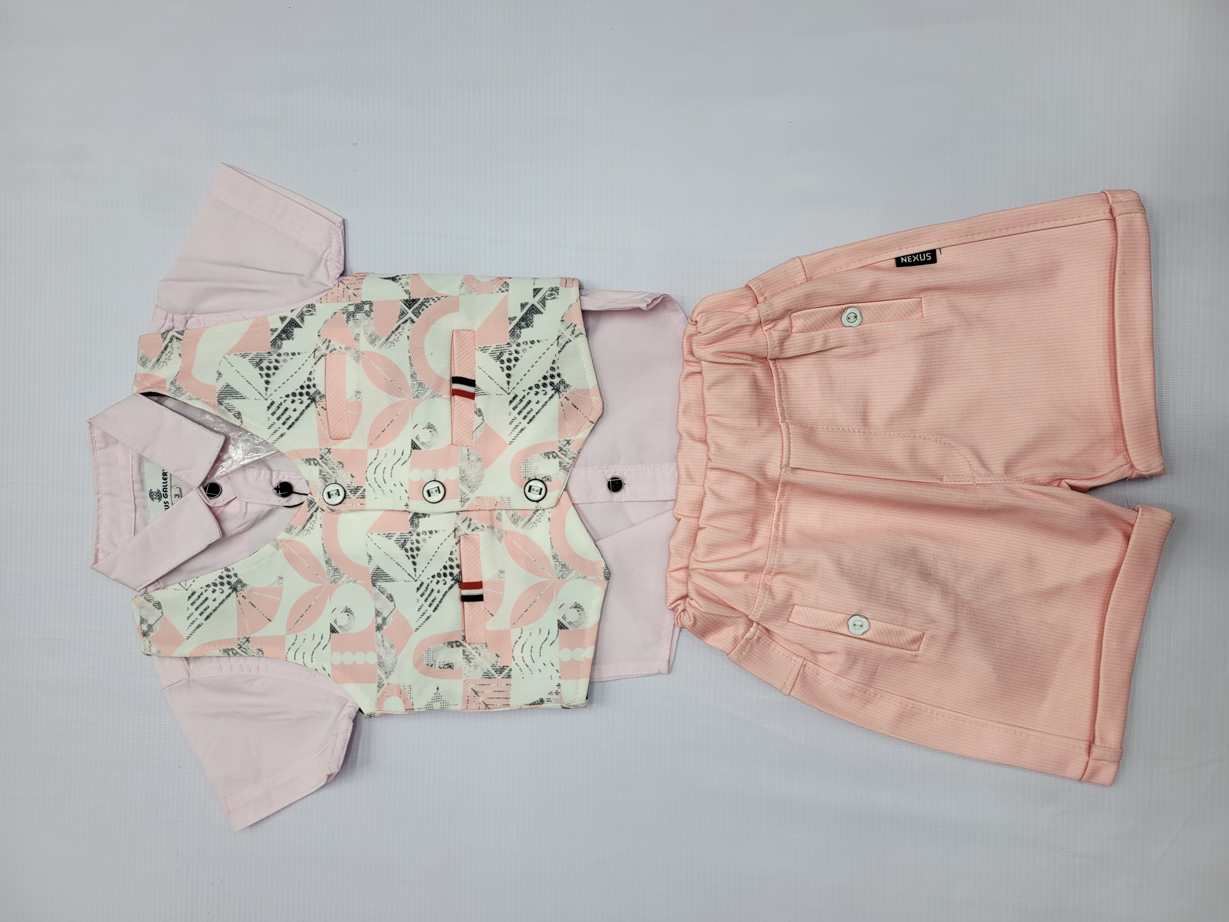 Boys Cote set, 100% cotton fabric, with half pant